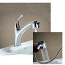 Bathroom Basin Faucet with Pull Down Sprayer 2 Spray Mode Single Handle Mix