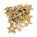 Pack of 50 Pieces Natural WOOD EMBELLISHMENTS Wooden Star Shaped Pieces Decor
