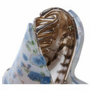 Woman Dark Blue Florals Pattern Plastic Hair Claw Clip Clamp T1Y9