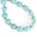 DIY Turquoise Carved Turtle Spacer Beads Craft Jewelry Making Accessories JR