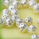 Lot 200pcs Sier Plated Filigree Spacer Beads Jewelry Making Craft DIY Supplies