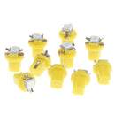 10x Car T5 B8.5D 5050 Dashboard Instrument Speed LED Light Bulb Lamp 12V Yello3C