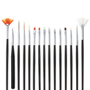 15Pieces Round Pointed Tip Nylon Hair Brushes Set, Nail Art Decorations Brush