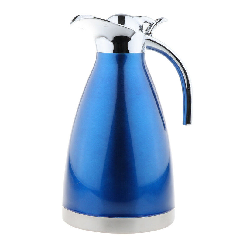 1.5L Stainless Steel Tea Water Pot Double-Wall Insulated Coffee Carafe Blue
