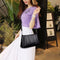 Women Girls Zipper PU Crossbody Messenger Bags Casual Pure Shoulder Handbag