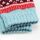 1 Pair Womens Thicken Warm Socks Boho Winter Mid High Retro Socks Random Color