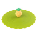 Silicone Cup Lid Heat Resistant Leakproof Reusable Sealed Cover (Pineapple) A