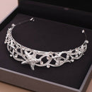 New Starfish Crown Bride Tiara Headwear Head Piece Princess Wedding Hair Jewe Hn