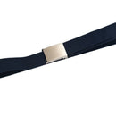 Unisex Plain Webbing Canvas Metal Buckle Belt Blue
