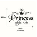 princess sleeps baby kids girl quote wall stickers art room removable decals M&O