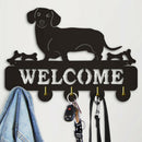 Towels Scarfs Key Holder Wall Hook Self  5 Hooks Dachshund Shape Bag