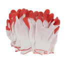 12 Pair Rubber Coat Palm Coated String Knit Work Gloves Large 200mm