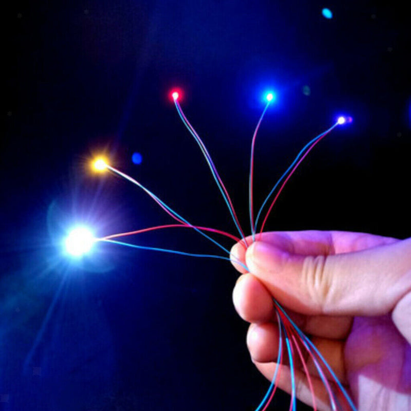 10x 3V Red Flash LED Light With Wire For Train