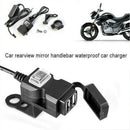 12V Waterproof Motorbike Motorcycle Dual-USB Charger Power Socket Adapter O