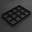 Black PU  Earring Jewelry Bracelet Organizer Display Tray Case Box Holder