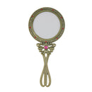 Lady Retro Hand Held Vanity Round Mirror Makeup Dresser Pocket Size Mirror