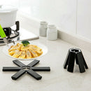 1Pc Black Foldable Non-Slip Heat Resistant Pad Trivet Pan Pot Holder Mat Kit Pg