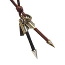 Women Men's Cool Cupid's Arrow Pendant Leather Rope Necklace Charm Jewelry