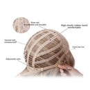 Fashion Brown Wig Medium Sided Part Bob Straight Synthetic Grey Highlight