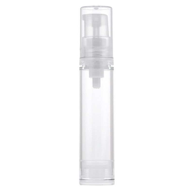 Portable Airless Bottle Cosmetic Treatment Pump Travel Empty Clear 10ml 5Pcs