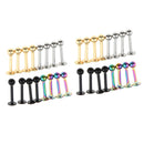 32Pcs 18G Stainless Steel Lip Ring Chin Bars Earring Stud Piercing Jewelry