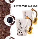 Creative novelty guitar handle ceramic cup free spectrum coffee milk tea cu D2W3