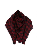 Wool Blend Tartan Plaid Soft Scarf Wrap Shawl Blanket Stole Pashmina Red+Bl U8G5