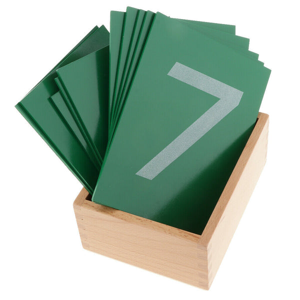 Montessori Mathematics Sandpaper Number Wooden Box 0-9 kid Early Educational