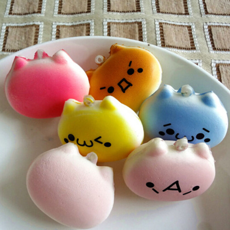 Mini 4cm Cat Bun Cellphone Straps Kids Soft BreadBDoy liau OS