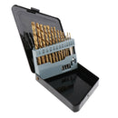 13Pcs M2 High Speed Steel Left Hand Twist Drill Bit Set with Nitride Coating