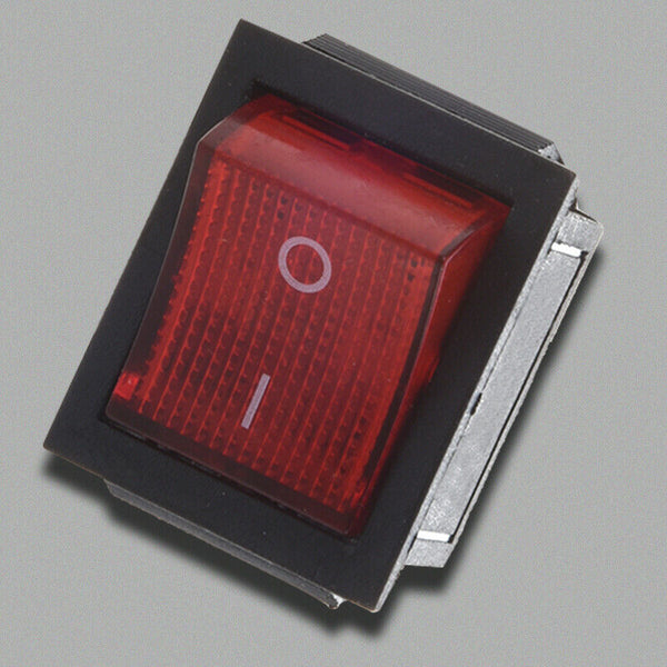 5X( Red Light Illuminated 4 Pin DPST ON/OFF Snap in Rocker Switch 16A 20A  N3D3)