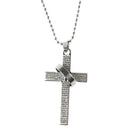 Hot Unisex Stainless Steel Cross & Ring Chain Pendant Necklace Fashion Good