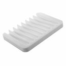 New Silicone Bathroom Flexible Soap Dish Storage Holder Soapbox Plate Tray  C9Z2