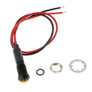 8mm 24V Car Motorcycle Metal Yellow LED Indicator Dash Light Lamp & 2 Wire