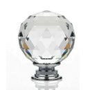 Crystal Door Knob 4pcs Transparent Glass Clear Cabinet Drawer Handle + screwH3S4