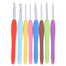 8pcs/set Soft TPR Handle Crochet Hooks Knitting Needles DIY Weaving Tools