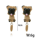 Cartoon Dog Animal Drop Earrings Pendant Polymer Clay Cute Ear Dangles Jewelry