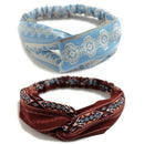 10 Pack Women'S Headbands Boho Flower Printing Twisted Criss Cross Elastic