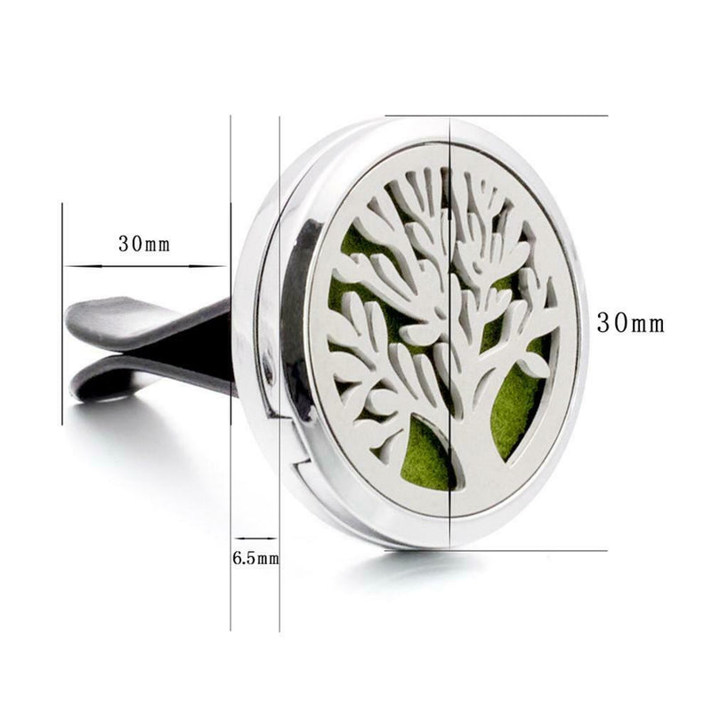 2 Pcs Stainless Car Air Vent Clip Freshener Essential Oil Diffuser Aromatherapy