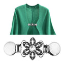 Retro Shawl Clips with Chain - Pack of 4 - Cardigan Shrug Sweater Clips Clasp,