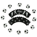 24PCS Football Soccer Cake Cupcake Toppers Wrappers Kids Birthday Party Supply Z