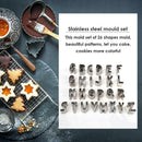 26pcs Set Biscuit Mould Stainless Steel Cookie DIY Baking Tool Home Kitchen