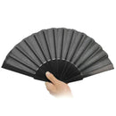 Portable Folding Plastic Frame Foldable 9" Length Black Hand Fan Gift for Friend