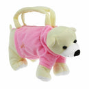 Cute Bear-Shape Plush Bag Handbag Purse for Children - Pink and Beige