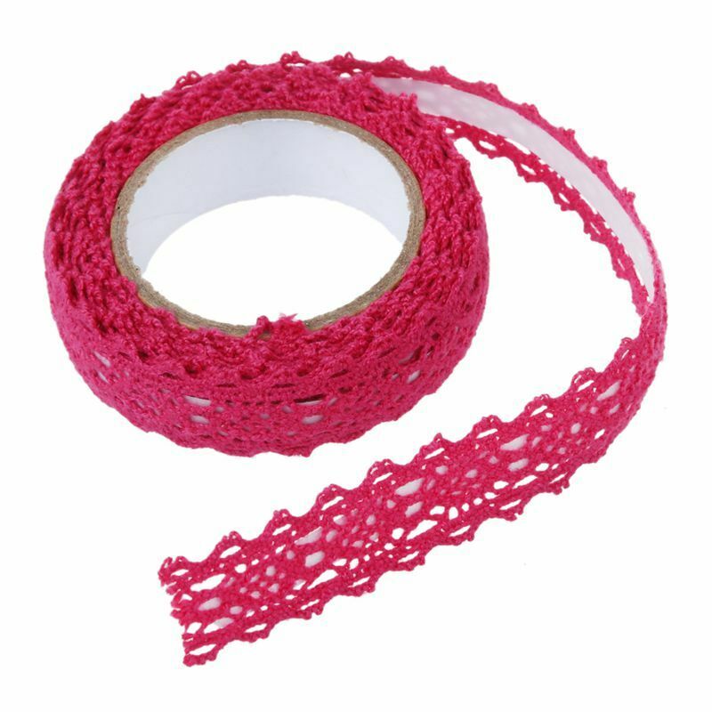 1 roll Lace Ribbon Decorative Adhesive Masking Tape washi DIY 18mm rose red