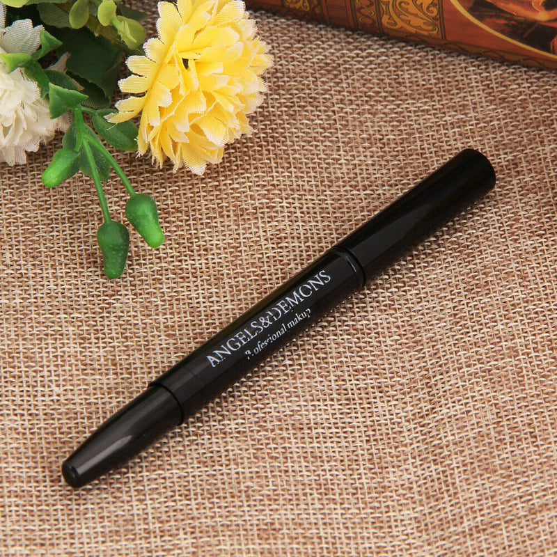Stylish Black Lip Brush Double-ended Makeup Eyebrow Brush Groomer Tool