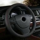 15''/38cm Car Steering Wheel Cover PU-Leather Breathable Anti-slip Black& Red