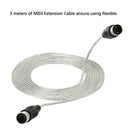 9.8FT Midi Male to Male DIN 5-Pin Music Instrument Extension Cable Connecto
