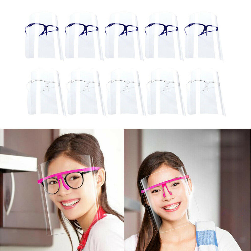 10 Pieces Full Face Shield Protector Goggles Visor Cap Anti Splash Saliva