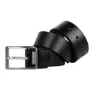 dnuxlou Men's Leather Belt Single Prong Metal Buckle (black)